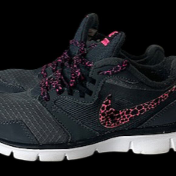 Womens Gray Nike Flex Experience RN3 Sneaker Pink Cheetah SZ 6 - Picture 2 of 7